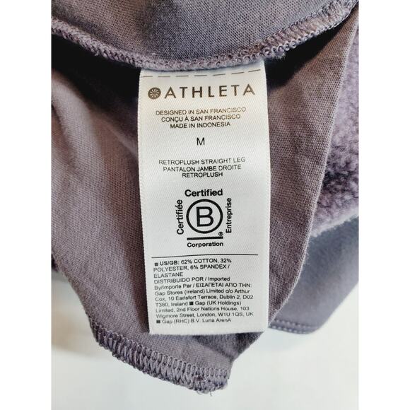 Athleta Retroplush Pants Womens Medium Elastic Waist Sweatpants Straight Leg - Picture 10 of 15